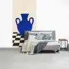 Vaas - Blauw - Geblokt - Modern fotobehang vinyl groot -slaapkamer