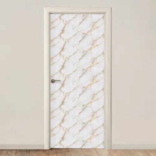 Wit - Goud - Marmer - Aders deurposter klein 289 -3d_beige