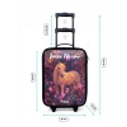 Paard - Bloemen - Paars - Vlinder Kinderkoffer - Zwart klein -productfoto_formaten