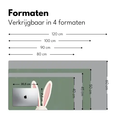 Hazen - Oren - Roze Muismat XXL klein -sfeer5