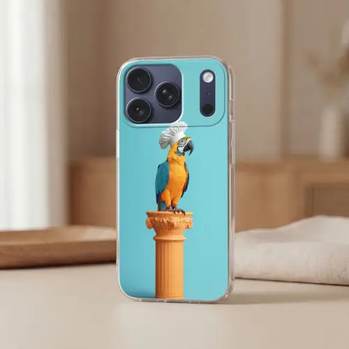 Papegaai - Koksmuts - Grappig - Vogel Telefoonhoesje iPhone 17 Pro klein -sfeer2