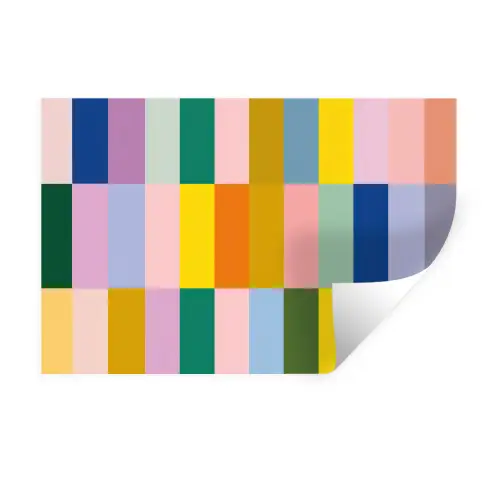 Stroken - Blauw - Patroon - Abstract Muursticker klein -3d