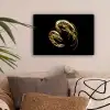 Garnalen - Zwart - Goud - Dieren canvas 2cm klein -sfeer1