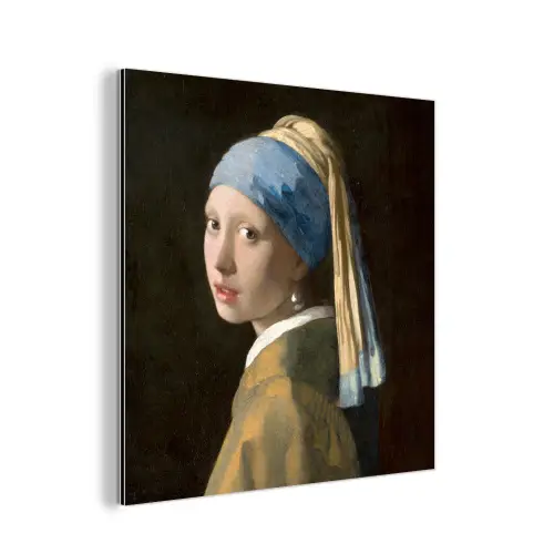 Meisje met de parel - Schilderij - Oude meesters - Vermeer aluminium wit klein -3d