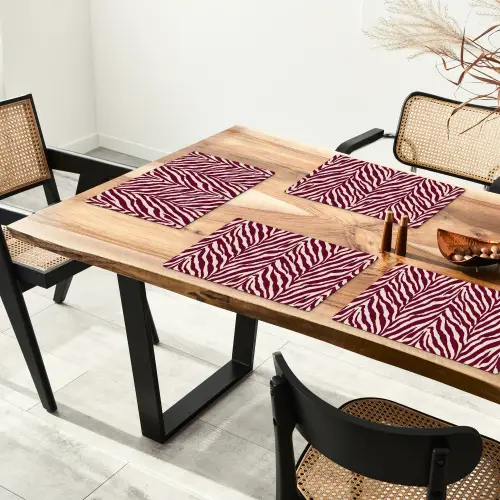 Zebra - Motief - Bordeaux - Rood Placemat vinyl groot 368 -zzsfeer4_Kitchenyeah-website