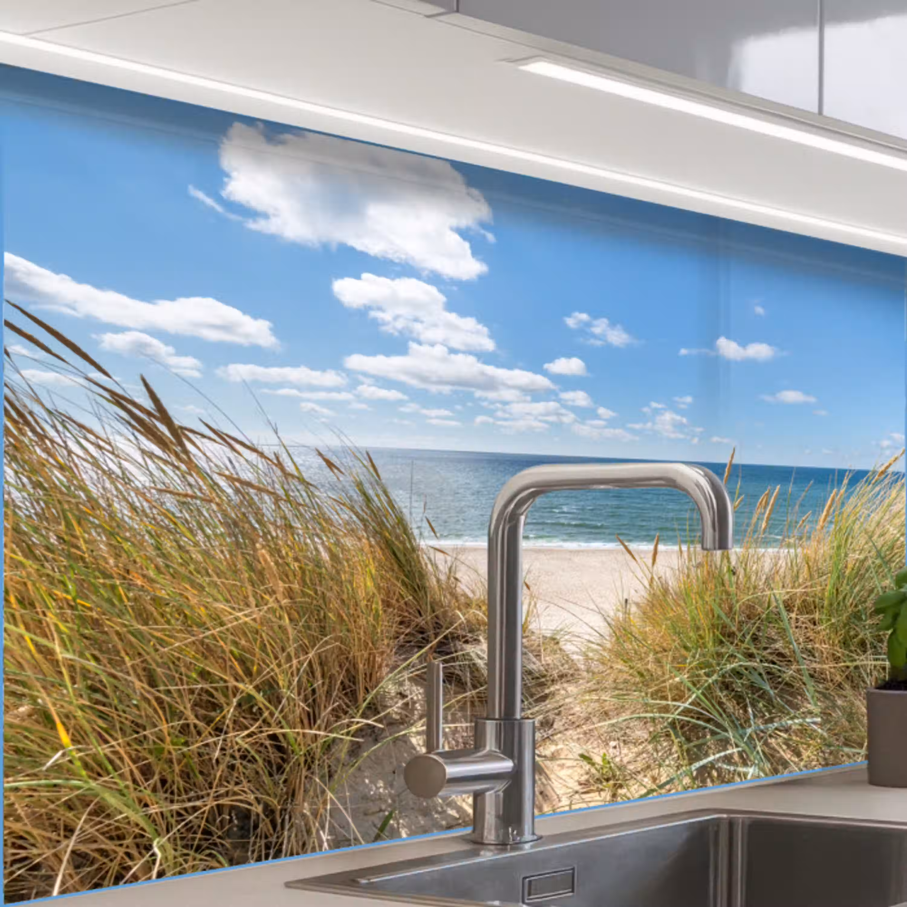 Duin - Gras - Zee - Strand keuken achterwand 2 middel -zzzz3d_schuin