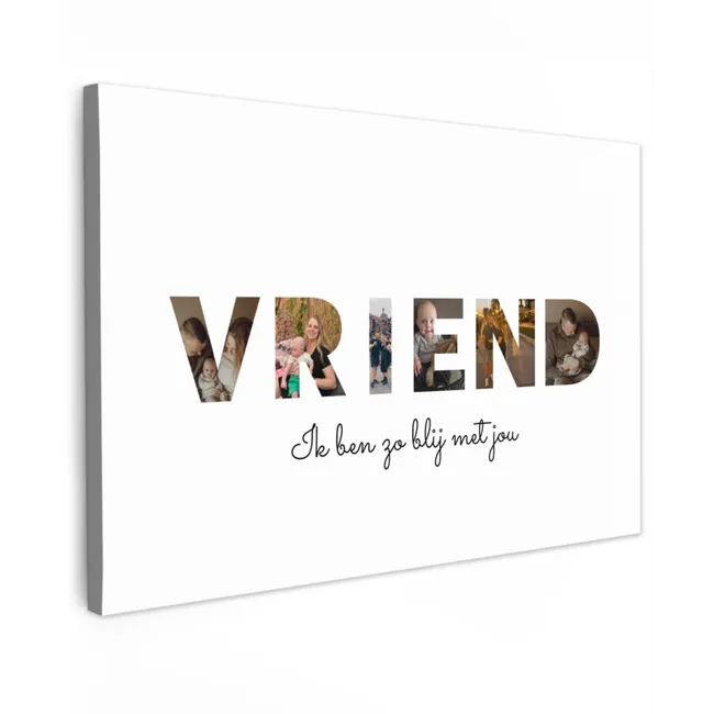 Gepersonaliseerd buiten canvas - Vriend - Lettercollage