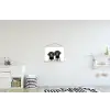 Honden - Bivakmuts - Zwart - wit textielposter latten blank klein -kinderkamer