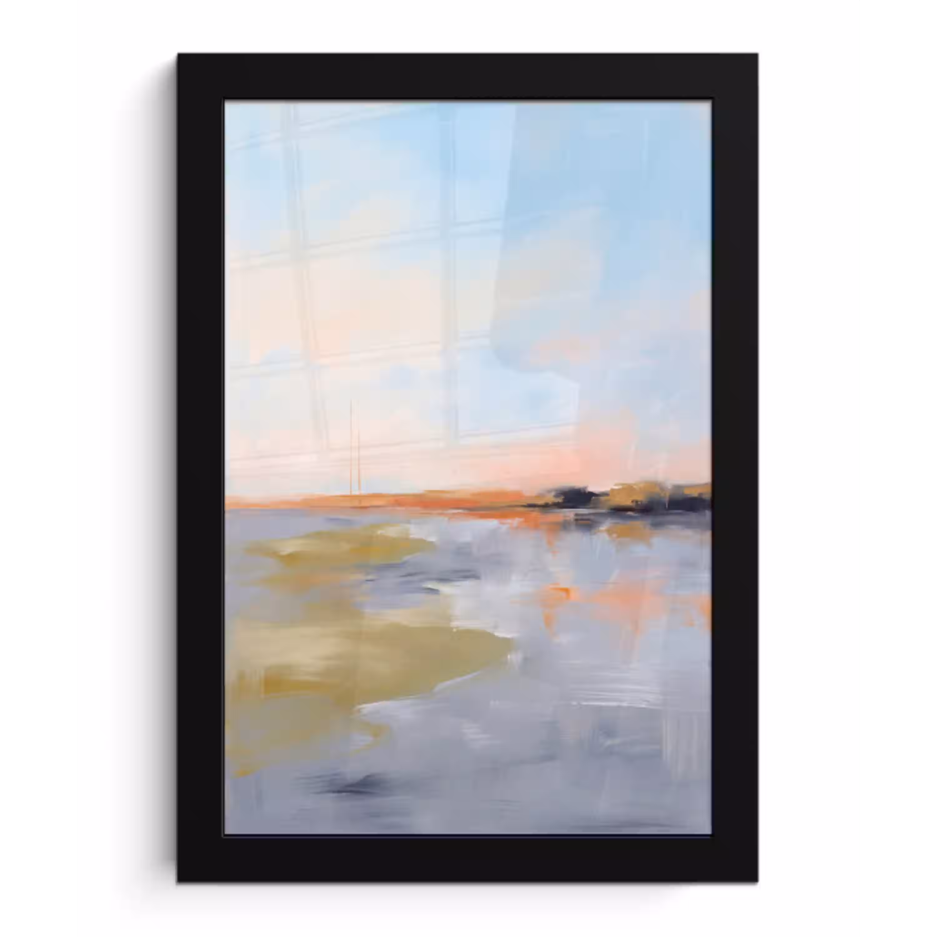 Abstract - Landschap - Horizon - Modern - Kleurrijk fotolijst zwart zonder passe partout klein -3d