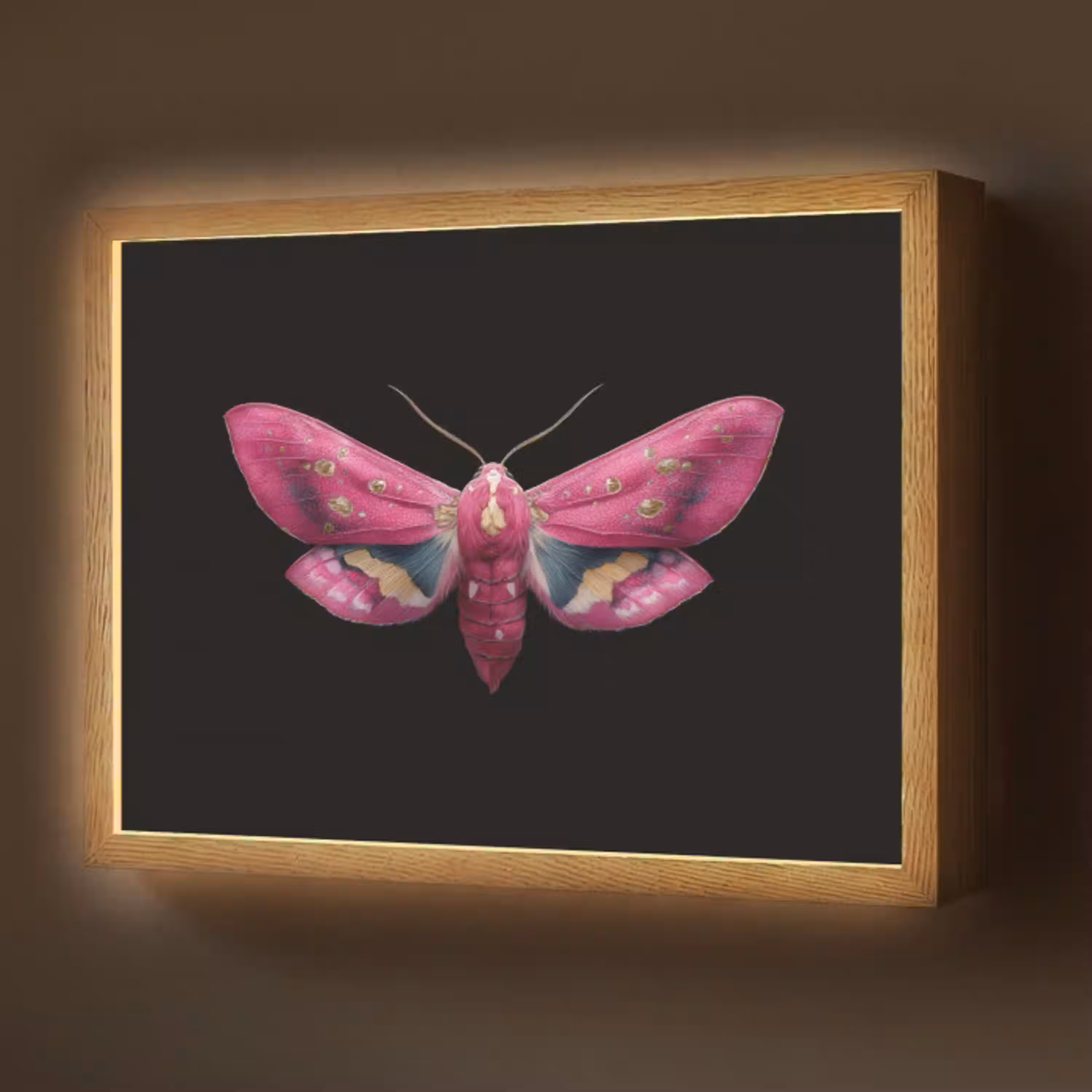 Vlinder - Roze - Nachtvlinder Light Box met batterij (Wandlamp) middel -z3d_website