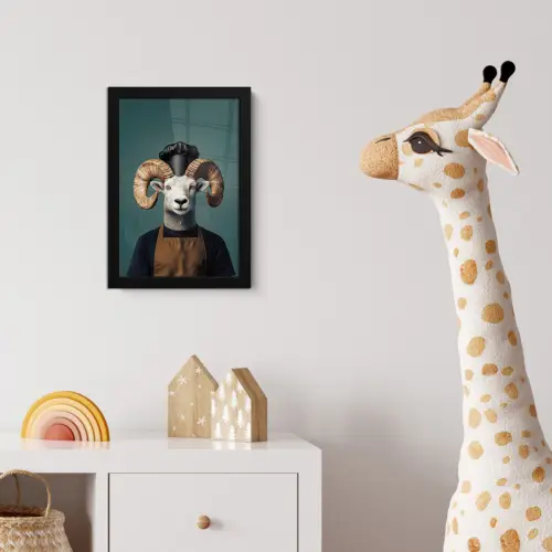 Geit - Hoorns - Kokskleding fotolijst zwart zonder passe partout klein -usfeer4_kinderkamer