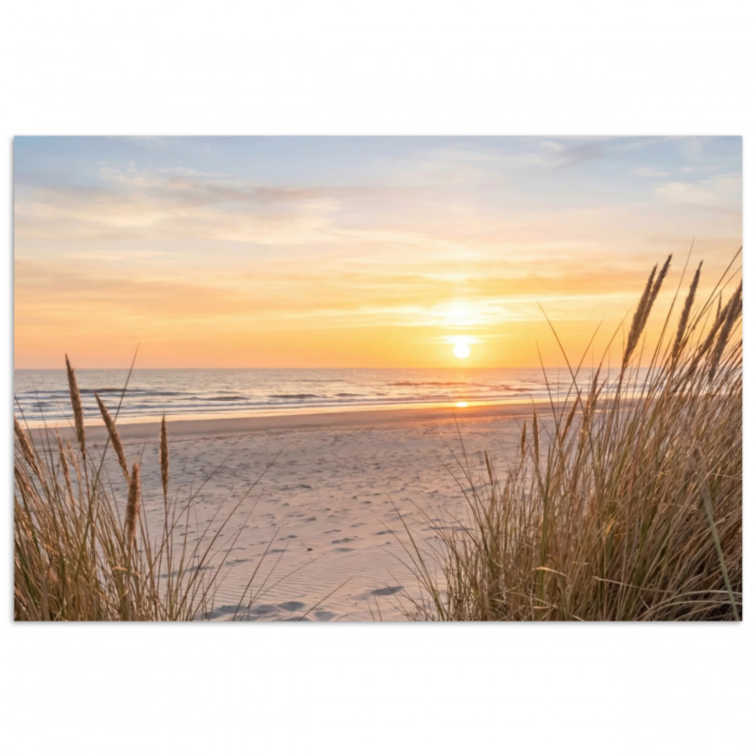 Zonsondergang - Duinen - Zee poster papier klein -3d