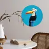 Tucan - Sokkel - Vogel - Koksmuts Wandcirkel behangsticker klein -sfeer3