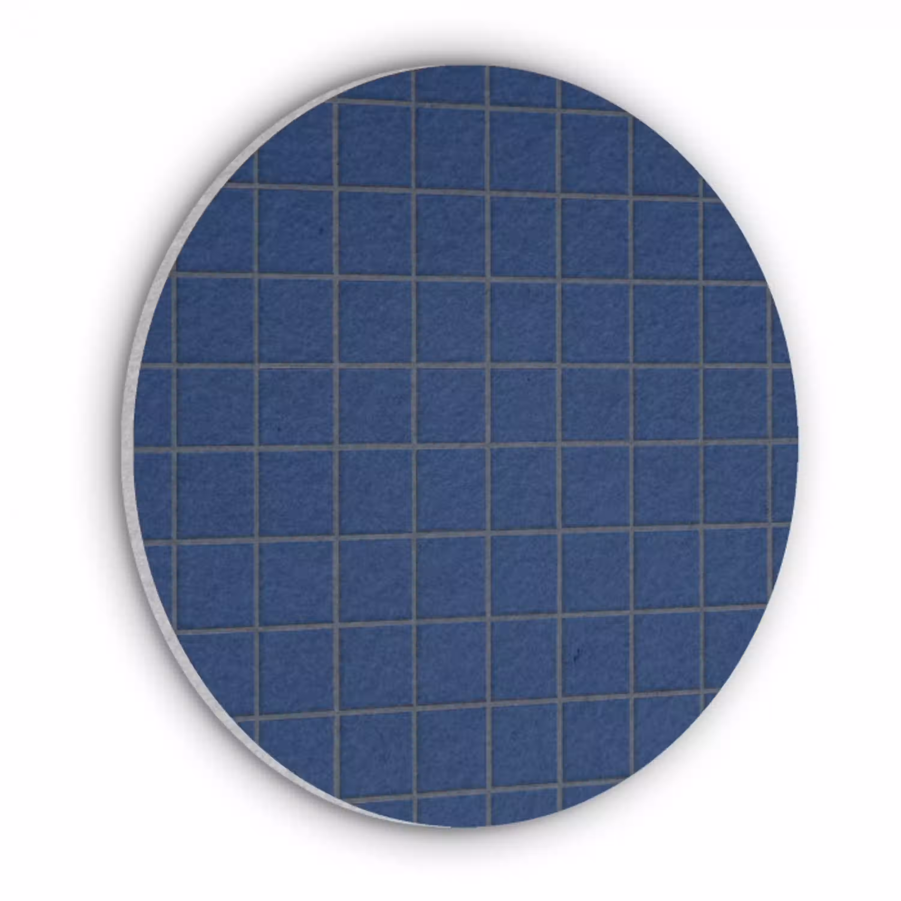 Tegel - Patroon - Blauw Akoestische PET Vilt - Rond klein 838 -3d