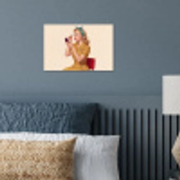 Illustratie - Mascara - Vrouw - Geel poster papier klein -sfeer2