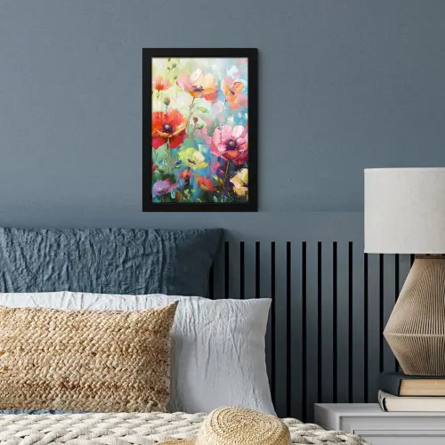 Bloemen - Kleurrijk - Waterverf - Natuur - Zomer fotolijst zwart zonder passe partout klein -sfeer3