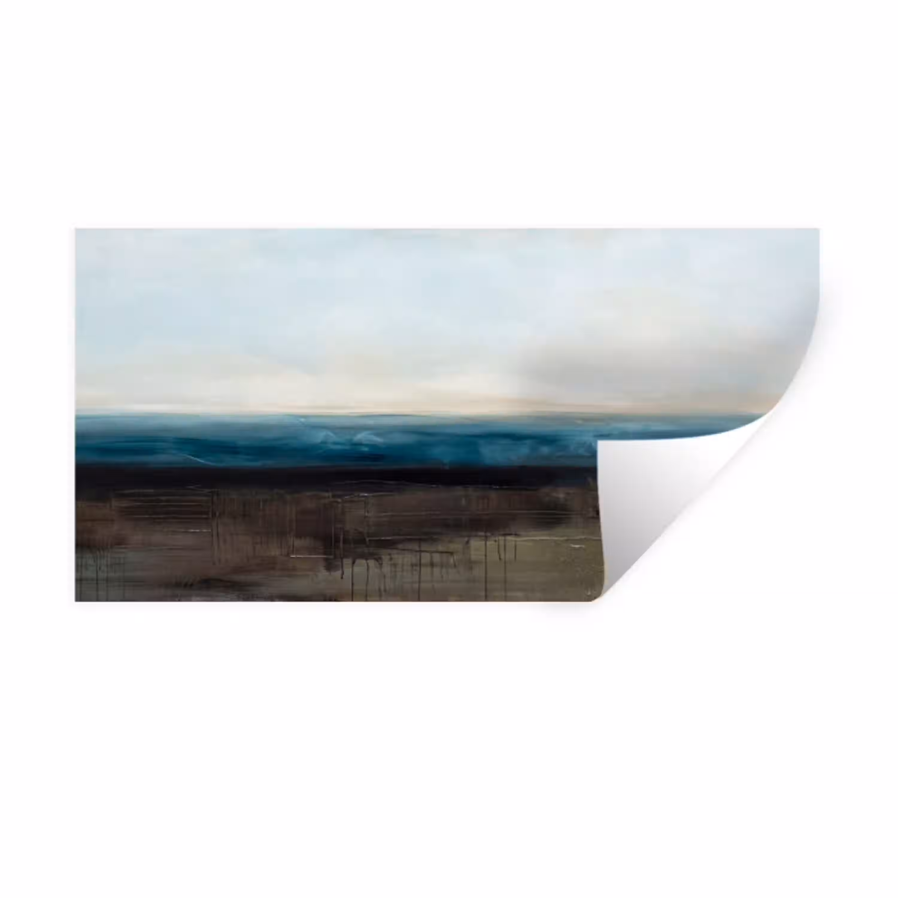 Abstract - Landschap - Horizon - Blauw - Modern Muursticker klein -3d