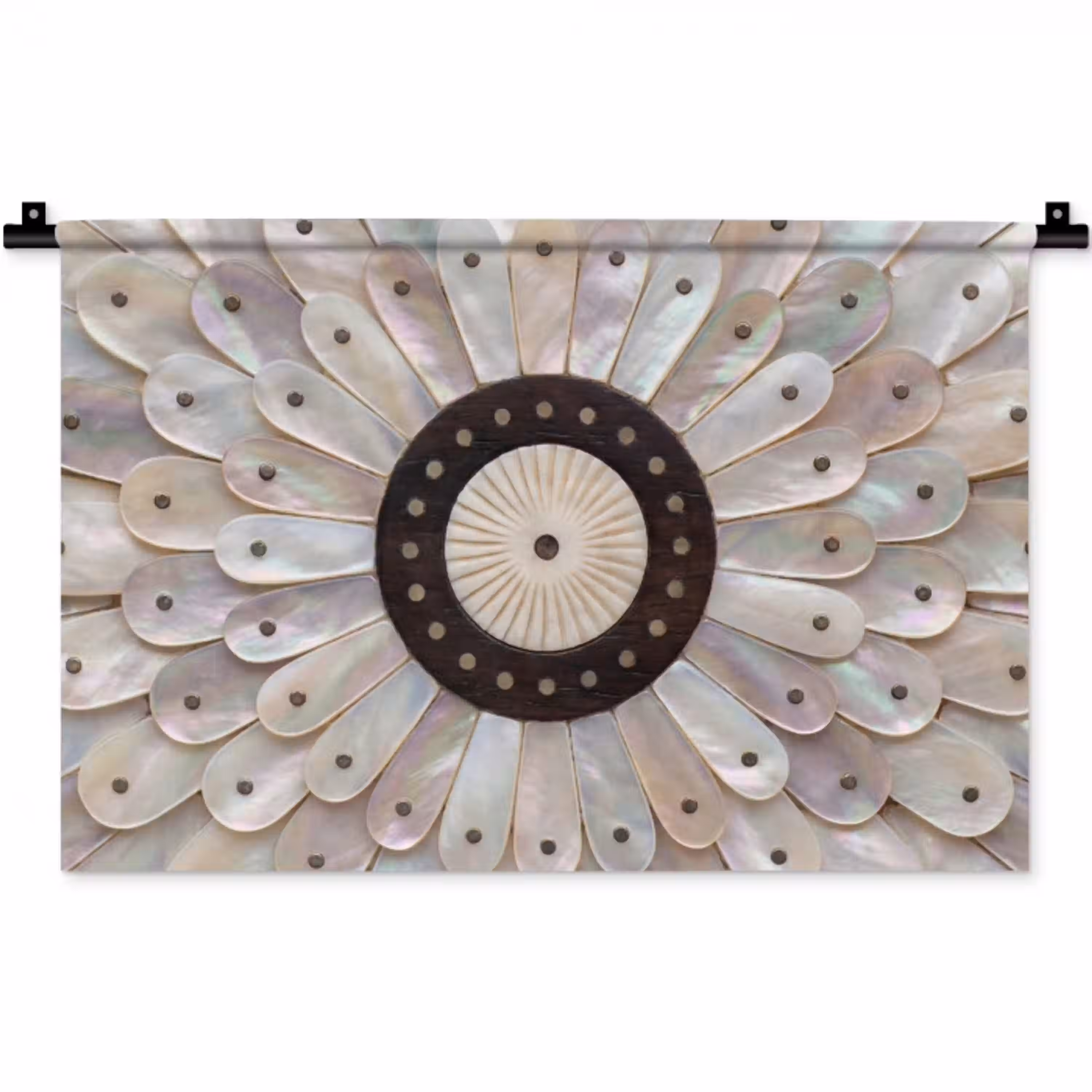 Parelmoer - Patroon - Decoratie - Ambacht - Wit Wandkleed katoen klein -zz3d
