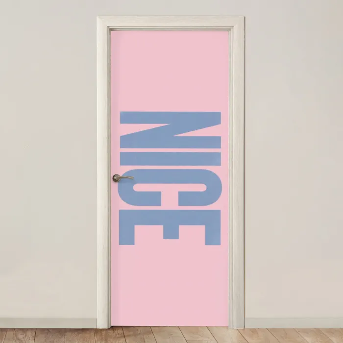Nice - Paars - Roze deurposter klein -3d_beige