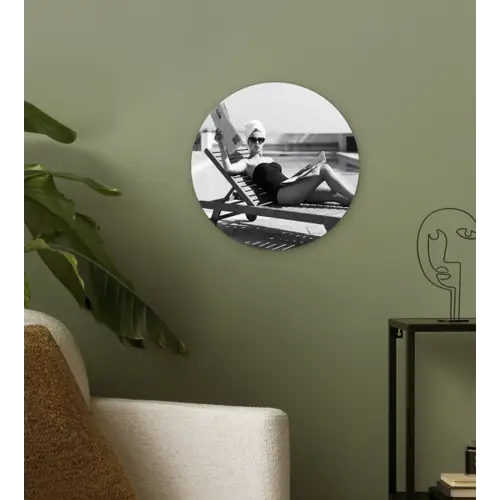 Glamour - Modern - Zwart - Wit Wandcirkel kunststof plaat 5mm dik klein -sfeer3