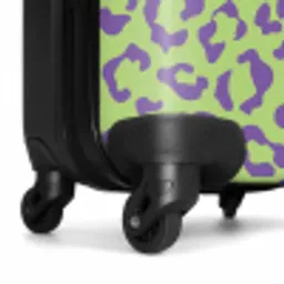Dierenprints - Panterprint koffer in paars en groen NBS - Handbagage koffer - Unisex middel -wiel