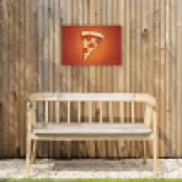 Pizza - Kaas - Rood - Pepperoni Tuinposter op houten frame 2 cm dik klein -sfeer4