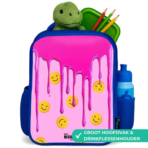 Verf - Smiley - Roze Kinderrugzak - Blauw middel -inhoud_NL