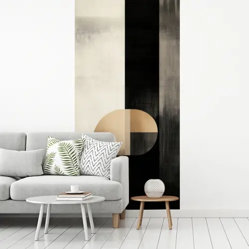 Vormen - Modern - Zwart fotobehang vinyl groot -woonkamer