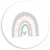 Regenboog - Hart - Stippen - Kinderen - Kids Wandcirkel kunststof plaat 5mm dik klein -3d