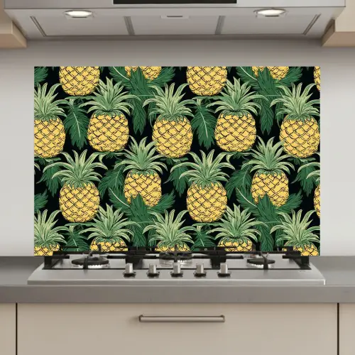Patroon - Tropisch - Ananas - Illustratie keuken achterwand spatscherm klein 900 -3d_website