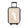 Kitten in de kleuren beige en wit Kinderkoffer - Zwart klein -3d