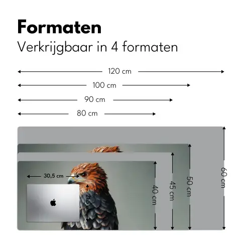 Vogel - Realistisch - Veren - Bruin Muismat XXL klein -sfeer5