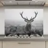 Hert - Mistig - Zwart - Wit keuken achterwand spatscherm klein -3d_website