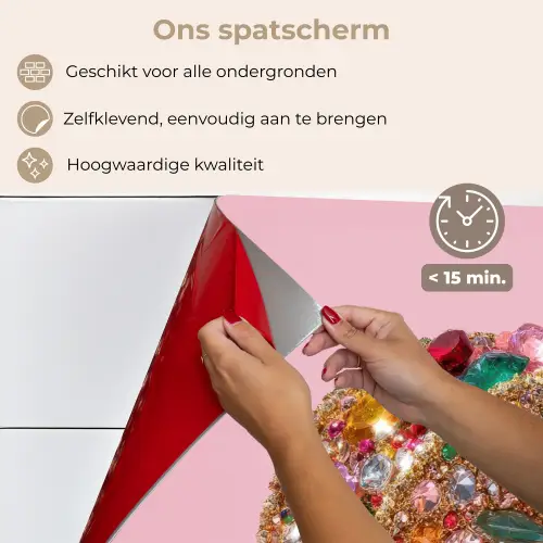 Taco - Kleurrijk - Edelstenen - Goud keuken achterwand spatscherm klein -spatscherm_NL