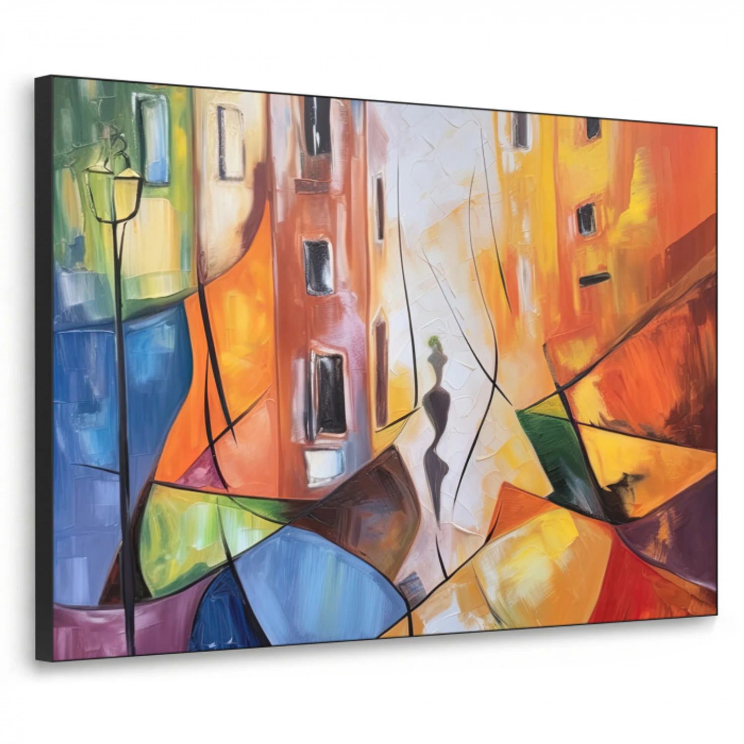 Abstract - Kunst - Schilderij - Kleuren Textielframe - compleet frame klein -3d