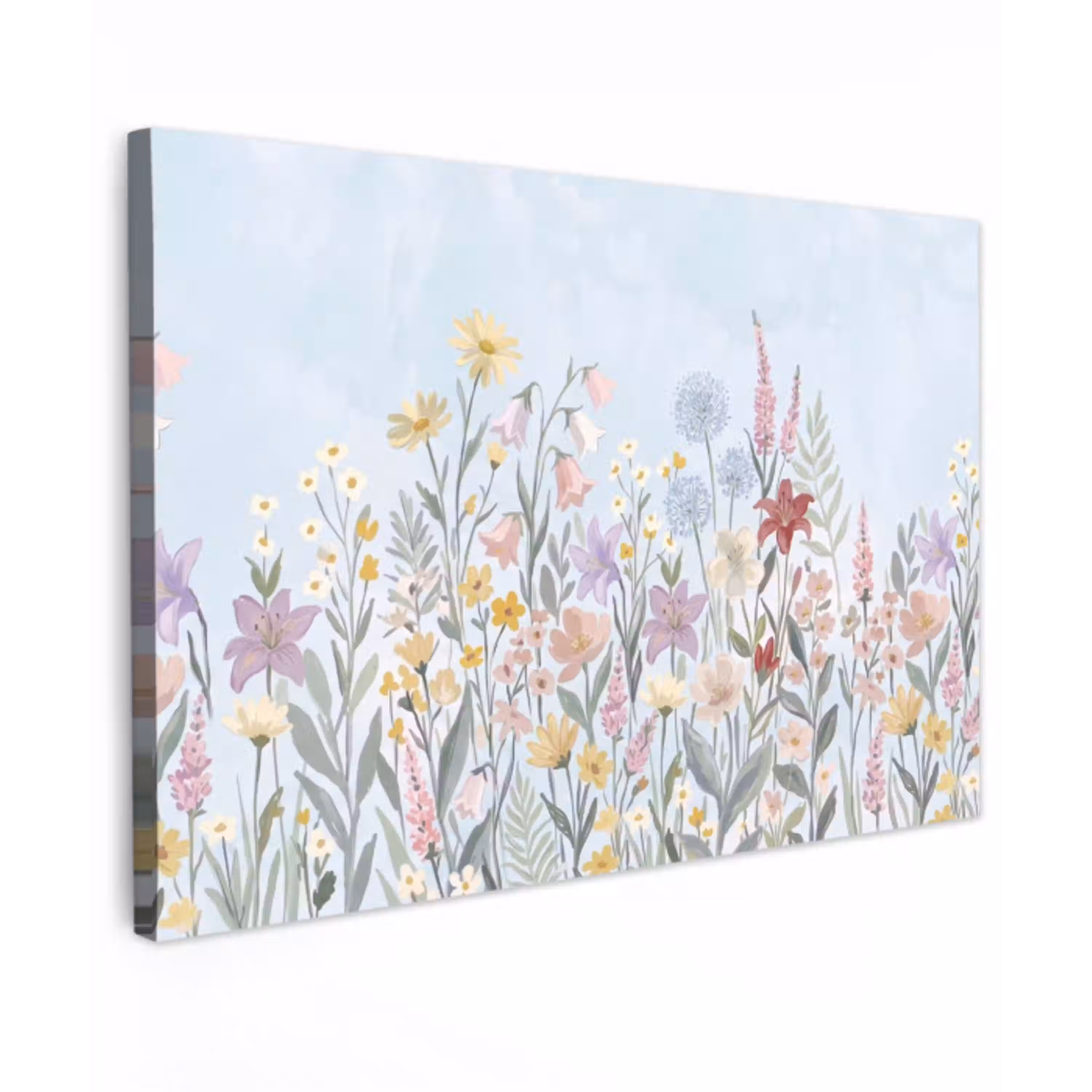 Weidebloemen - Illustratie - Kleurrijk canvas 2cm klein -z3d
