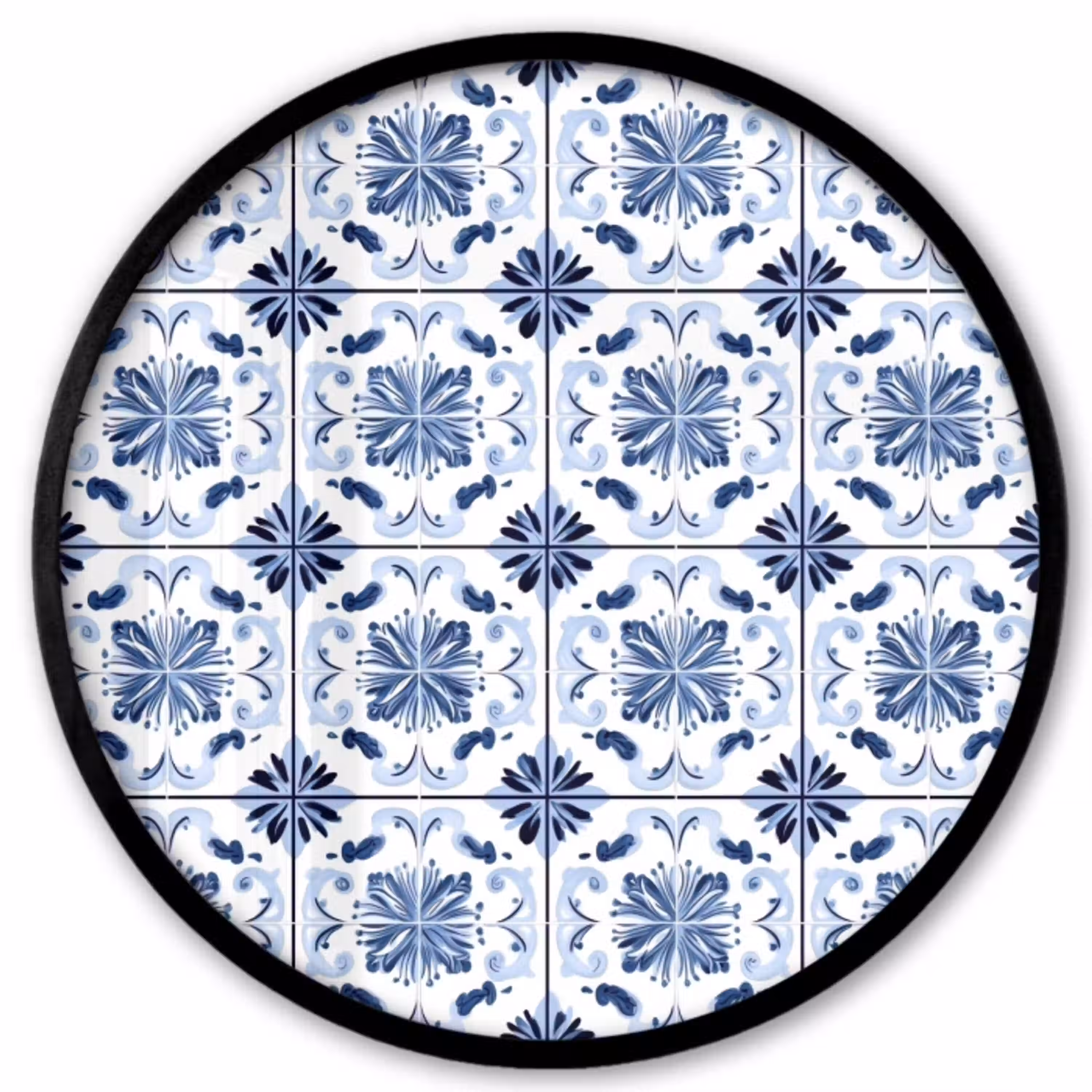 Patroon - Tegel - Blauw Fotolijst rond zonder passe partout klein 856 -3d