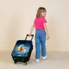 Oranje monster op maansikkel Kinderkoffer - Zwart klein -sfeer1