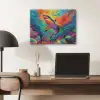 Haai - Koraalrif - Abstract - Kleurrijk PET vilt klein -sfeer5
