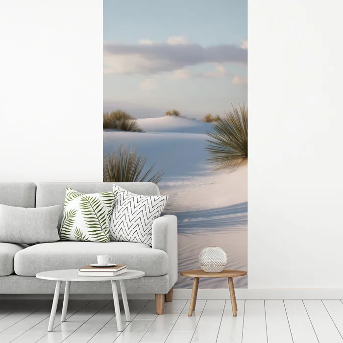 Duinen - Gras - Wolken - Beige fotobehang vinyl groot -woonkamer