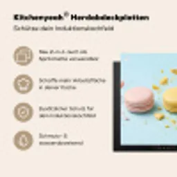 Macarons - Kleurrijk - Pastel Inductie beschermer vinyl 3mm middel -zzzzzzusp-haakje_DE