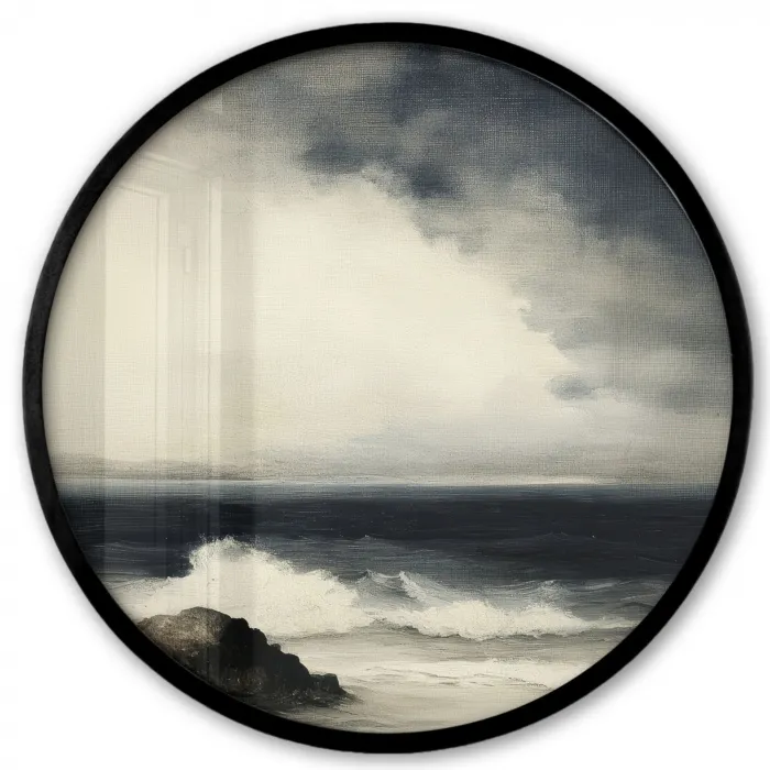 Zee - Rotsen - Storm Fotolijst rond zonder passe partout klein -3d