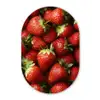 Aardbei - Fruit - Rood Wandcirkel Ovaal Glas middel -3d