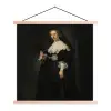 Het huwelijksportret van Oopjen Coppit - Rembrandt van Rijn textielposter latten blank klein -3d