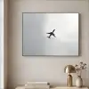 Minimalistisch - Silhouet - Zwart - Vliegtuig Textielframe zwart klein -sfeer2