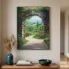 Doorkijk - Landschap - Bloemen - Pad - Uitzicht Textielframe zwart klein -sfeer1