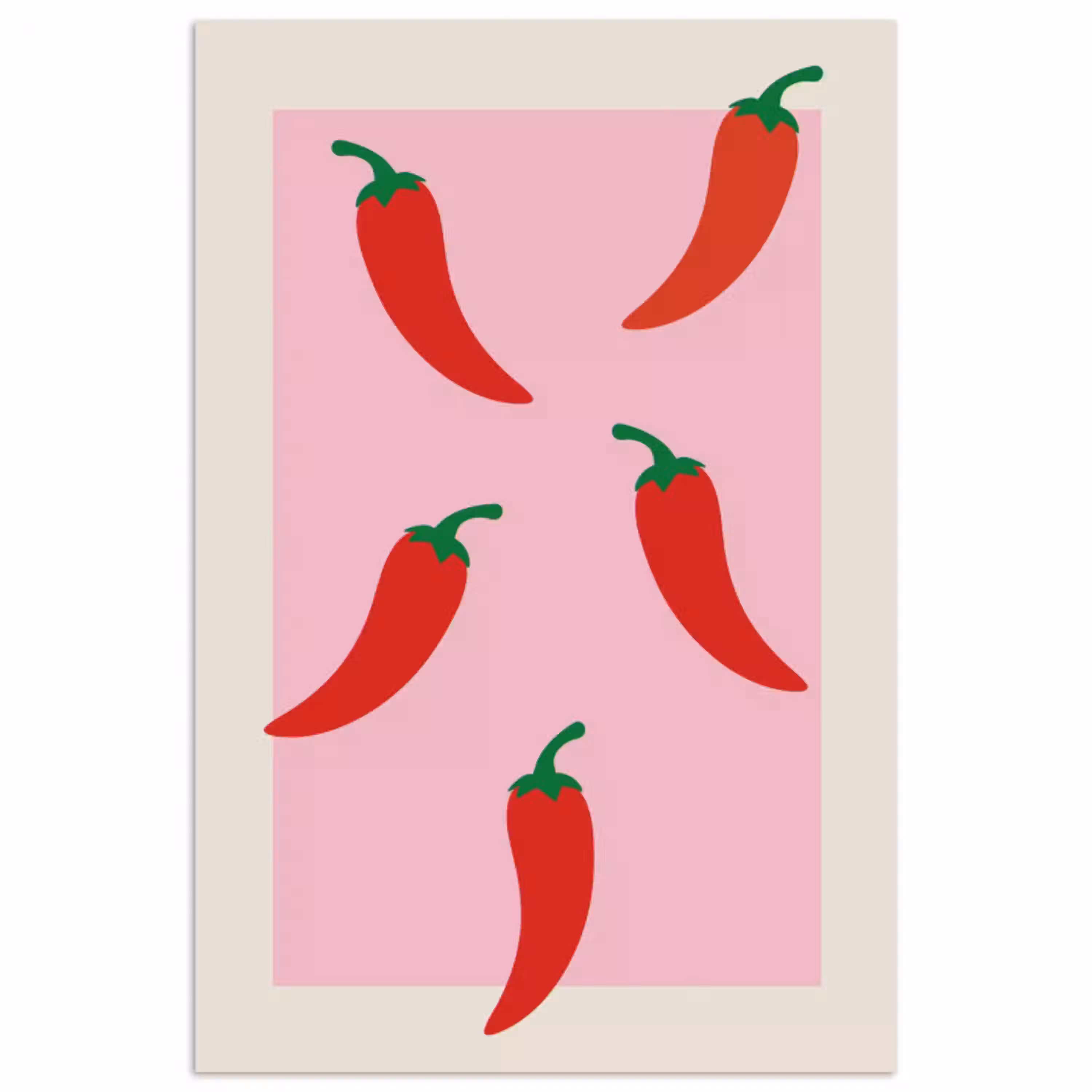 Pepers - Rood - Illustratie poster papier klein -3d