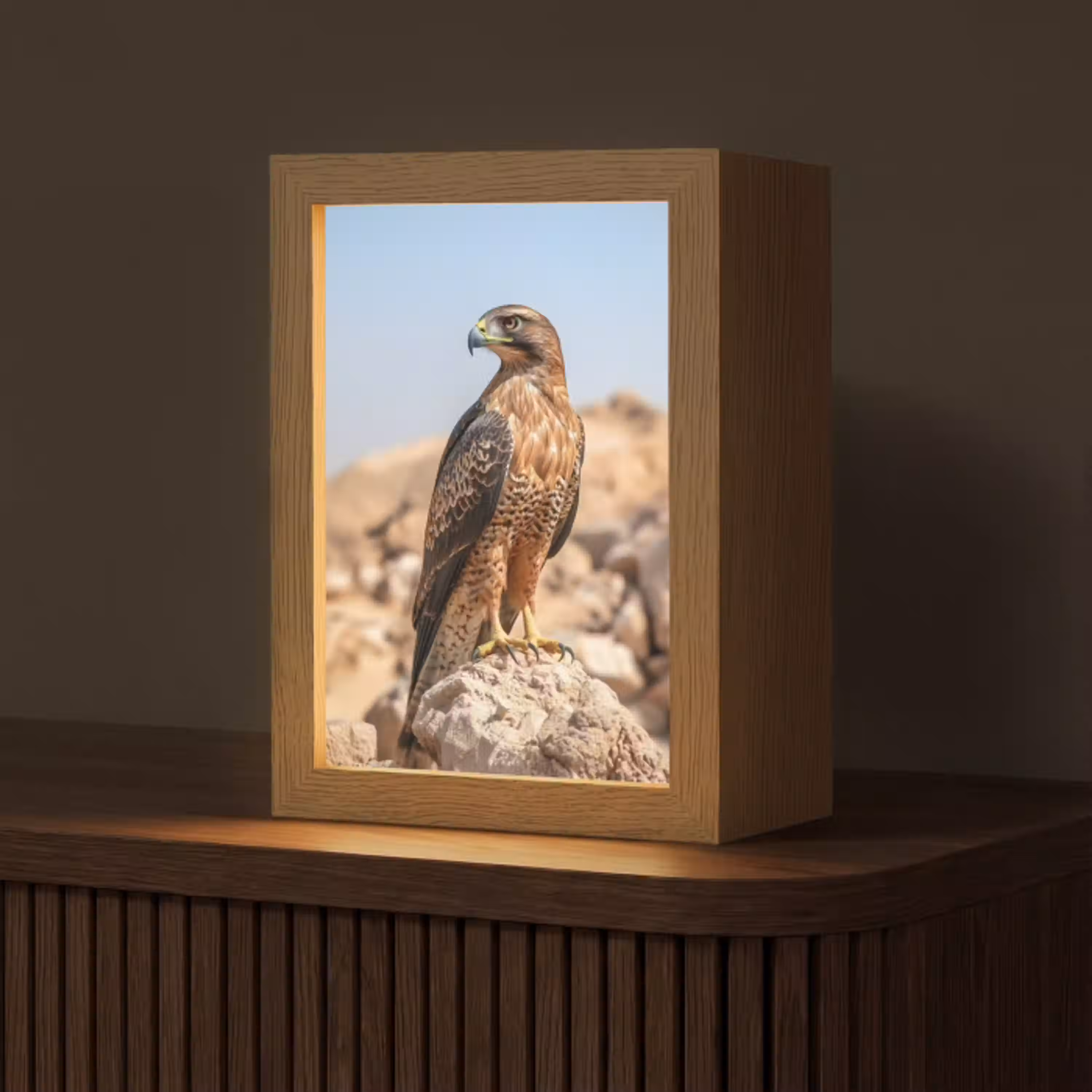 Valk - Vogel - Rots - Macht Light Box met kabel (Tafellamp) klein -z3d_website