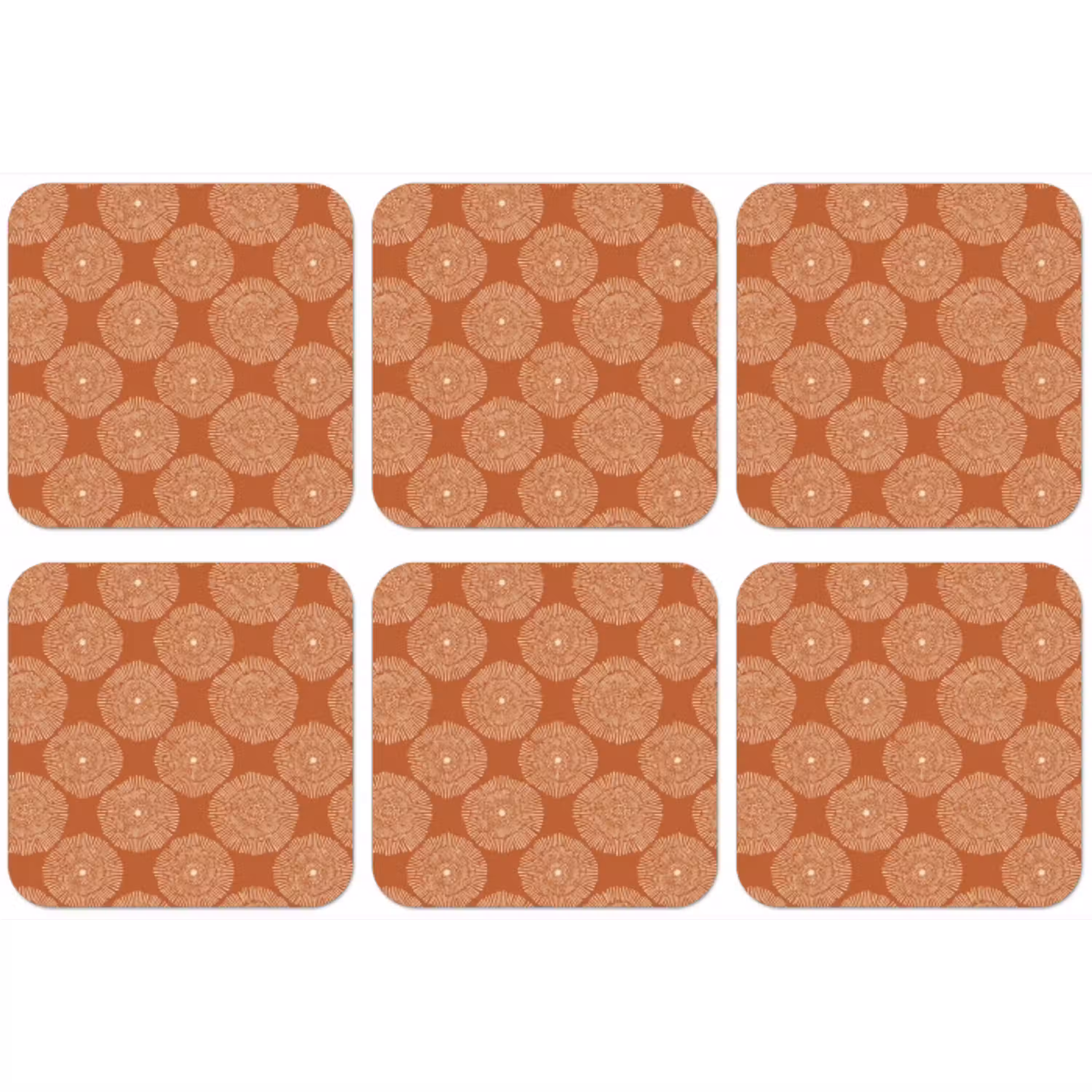 Cirkels - Grafisch - Patroon - Terracotta onderzetter kurk middel 366 -zkaufland3dotto