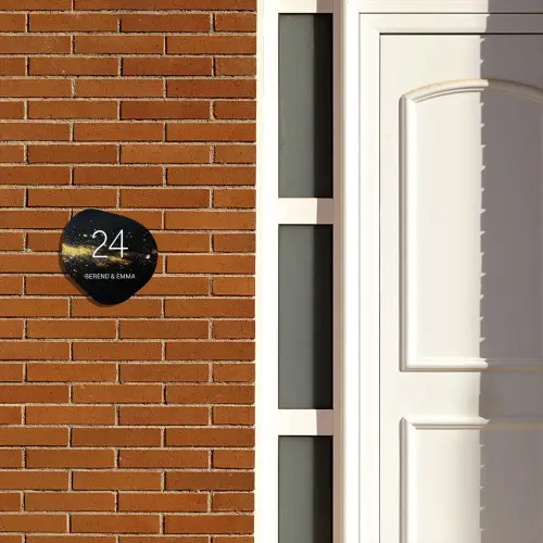 Gouden verfspatten - Klassiek Naambord Organisch middel -sfeer3